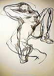 Bild Gemälde - Kim Jung Im - Liegender Akt mit einem angewinkelten Bein