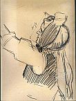 Bild Gemälde - Karl Lenz - Bleistiftstudie zu einer - wohl tanzenden - Schwälmerin
