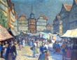 Bild Gemälde - Hans Meyer-Kassel - Sonntagsmarkt auf dem Fritzlarer Marktplatz