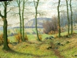 Bild Gemälde - Heinrich Ohlwein - Blick auf einen Berg und ein Dorf bei Kassel