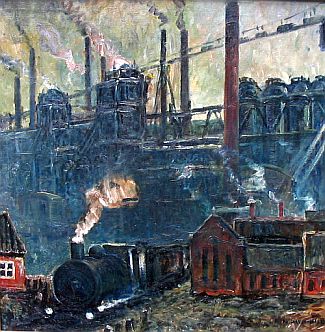 Bild Gemälde - Franz Pauly Hagen - Industrie in NRW 1