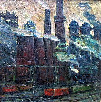 Bild Gemälde - Franz Pauly Hagen - Industrie in NRW 2