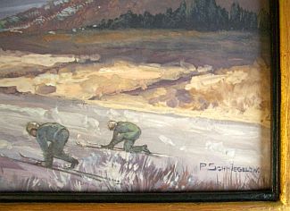 Bild Gemälde - Pedro Schmiegelow - Skiläufer auf der Wasserkuppe