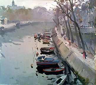 Bild Gemälde - Paul Anderbouhr - Quai d´Anjou - Ile St. Louis Paris
