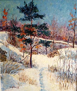 Bild Gemälde - Carl Erich Arabin - verschneiter hess. Berghang