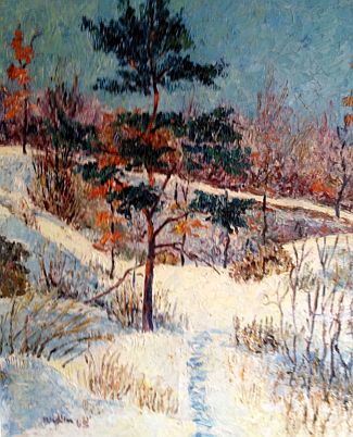 Bild Gemälde - Carl Erich Arabin - verschneiter hess. Berghang