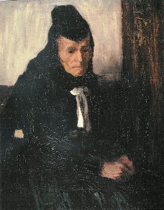 Bild Gemälde - Carl Bantzer - Alte Frau