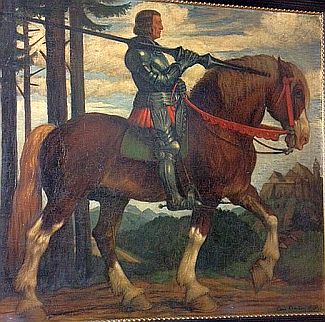 Bild Gemälde - Carl Baum - Ritter Carolus vor der Burg