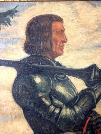Bild Gemälde - Carl Baum - Ritter Carolus vor der Burg