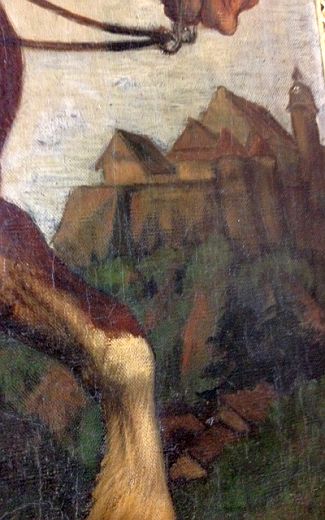 Bild Gemälde - Carl Baum - Ritter Carolus vor der Burg