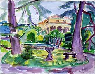 Bild Gemälde - Heymo Bach - Cadenabbia - Villa Collina
