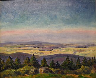 Bild Gemälde - W. Becker - Blick vom Berg