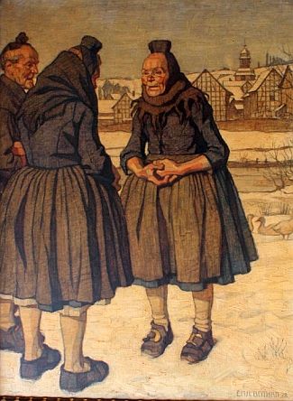 Bild Gemälde - Emil Beithan - Schwälmer Dorfschwatz