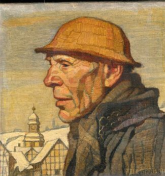 Bild Gemälde - Emil Beithan - Schwälmer Bauer im Winter