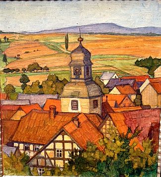 Bild Gemälde - Emil Beithan - Röllshausen in der Schwalm