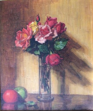 Bild Gemälde - Emil Beithan - Rosen in einer Glasvase