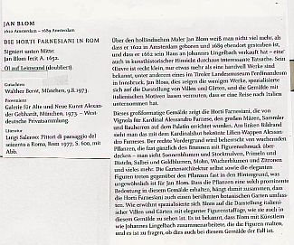 Bild Gemälde - Jan Blom - Die Horti Farnesiani in Rom