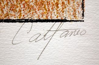 Bild Gemälde - Enrique Cattaneo - Composition in orange, schwarz und grau