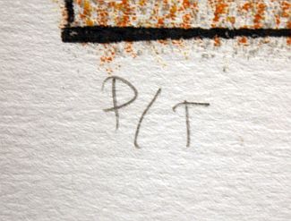 Bild Gemälde - Enrique Cattaneo - Composition in orange, schwarz und grau