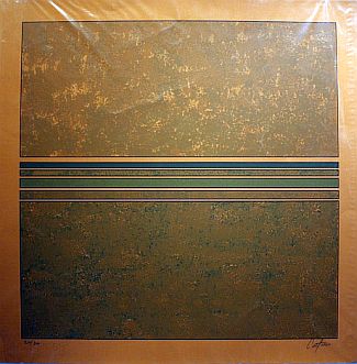 Bild Gemälde - Enrique Cattaneo - Composition in orange, grün und hellbraun 