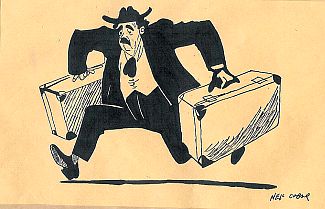 Bild Gemälde - Nell Cobar - wohl - Jude auf der Flucht