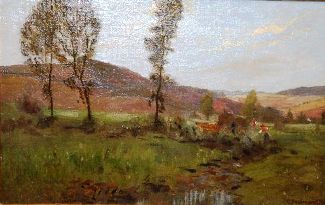 Bild Gemälde - Carl Friedrich Daubenspeck - Heuernte in der Rhön