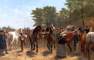 Bild Gemälde - Reiner Dahlen - Pferdemarkt