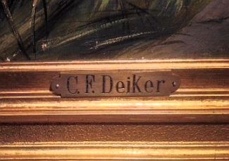Bild Gemälde - Carl Friedrich Deiker - Zwei Jagdhunde