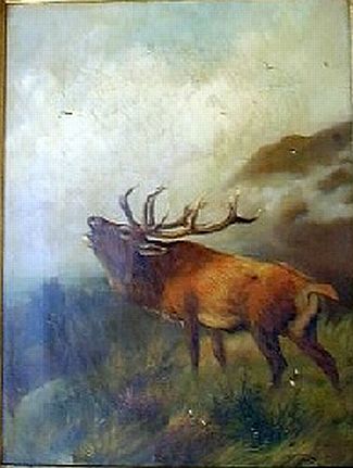 Bild Gemälde - Carl-Friedrich Deiker - Röhrender Hirsch