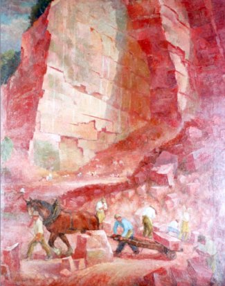Bild Gemälde Emil Dielmann Im großen Sandsteinbruch