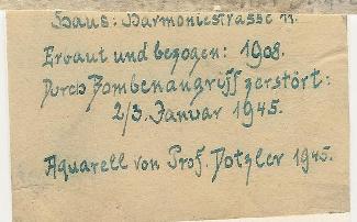 Bild Gemälde - Prof. Karl Dotzler - Haus Harmoniestrasse 11 Nuernberg