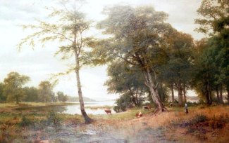 Bild Gemälde Fritz Ebel Große Niederrheinlandschaft