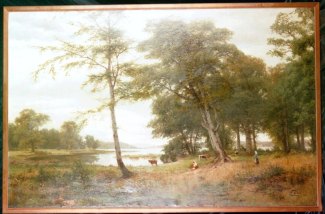 Bild Gemälde Fritz Ebel Große Niederrheinlandschaft
