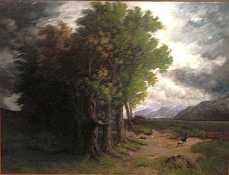 Bild Gemälde - Fritz Ebel - Adliger mit Hund