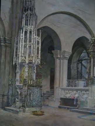 Bild Gemälde Fritzlarer Dom - Sakramentshäuschen mit Pfarraltar
