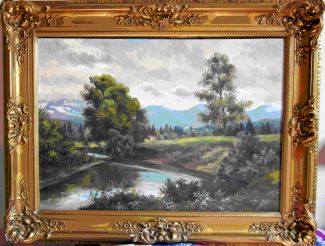 Bild Gemälde - Georg Fuhrmann Randeck - Flusslandschaft