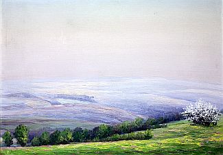 Bild Gemälde - Helmut Funke - Sommerlicher Morgennebel in der Rhön