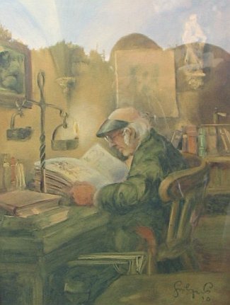 Bild Gemälde Heinz Geilfuss - Beim Studium