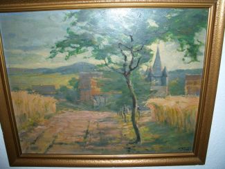 Bild Gemälde - Ferdinand Gild - hess. Dorf zw. Borken und Kassel