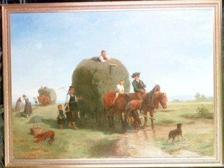 Bild Gemälde Wilhelm Hahn Heuernte in der Schwalm