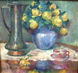 Bild Gemälde - C. Helle - Stilleben