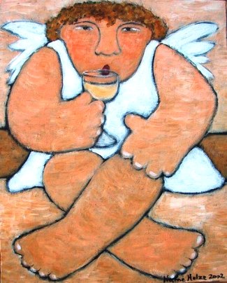 Bild Gemälde - Hanne Holze - Weißweinengel  1 