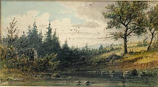 Bild Gemälde - Jakob Hoffmann - Rhönweiher im Sommer 1899