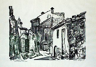 Bild Gemälde - Tom Hops - Südländische Altstadtgasse