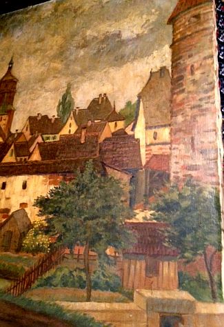 Bild Gemälde - HTG - Stadt mit zwei Türmen