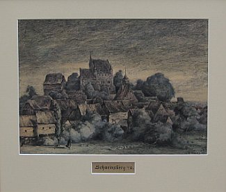 Bild Gemälde - Gustav Iller - Schweinsberg Tuschfederzeichnung