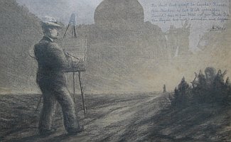 Bild Gemälde - Gustav Iller - Maler bei der Arbeit