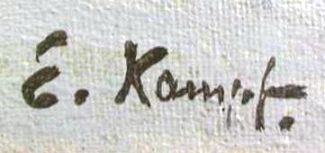 Bild Gemälde - Eugen Kampf - Schiffe am Ufer