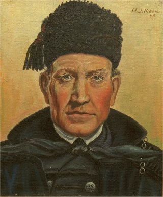 Bild Gemälde H.J. Kern Schwälmer Bauer aus Leimsfeld