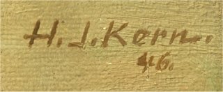 Bild Gemälde H.J. Kern Schwälmer Bauer aus Leimsfeld
